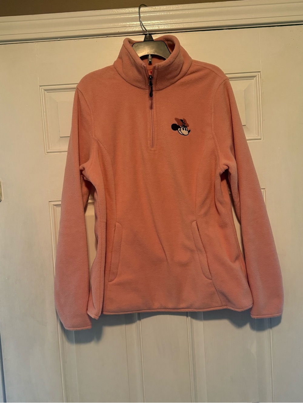 Disney Pink Half-Zip Fleece Pullover with Minnie Embroidery